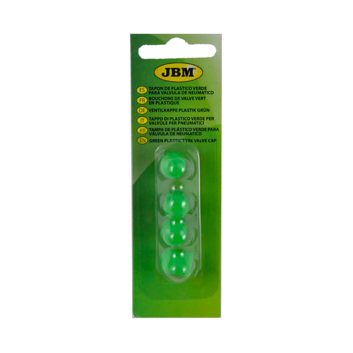 SET DI 4 TAPPI IN PLASTICA VERDE PER VALVOLE DI PNEUMATICI | 11901