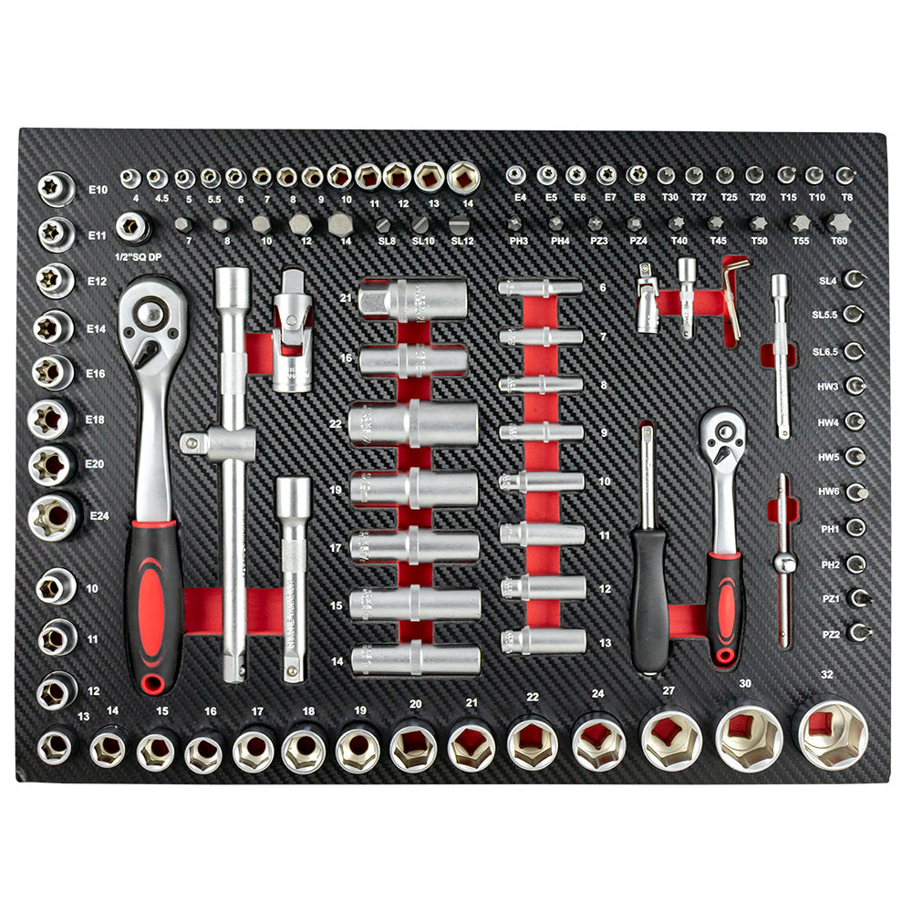 SET DI 4 MODULI IN CARBONIO EVA PER STRUMENTI - ROSSO | 43708R