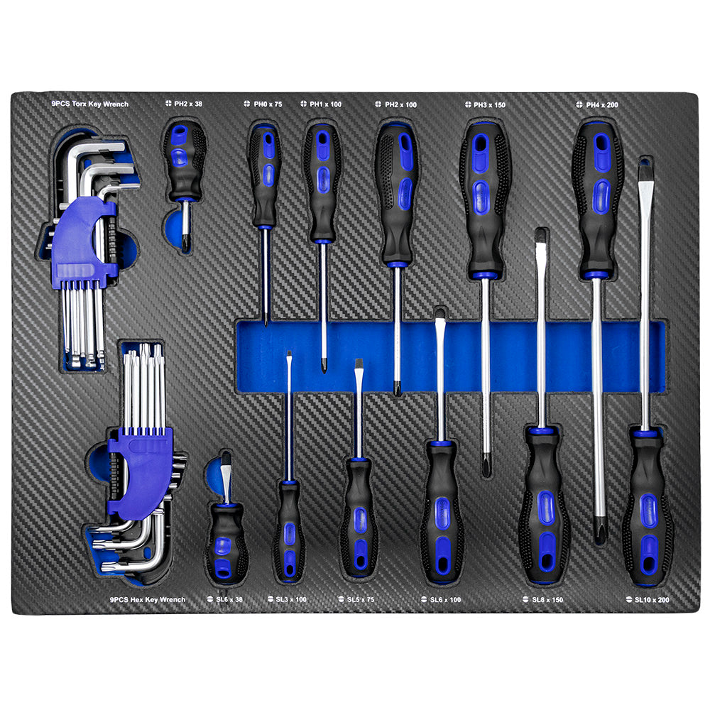 SET DI 4 MODULI IN CARBONIO EVA PER STRUMENTI - BLU | 43708A