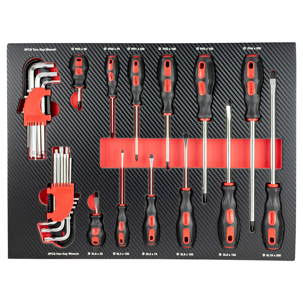 SET DI 4 MODULI IN CARBONIO EVA PER STRUMENTI - ROSSO | 43708R