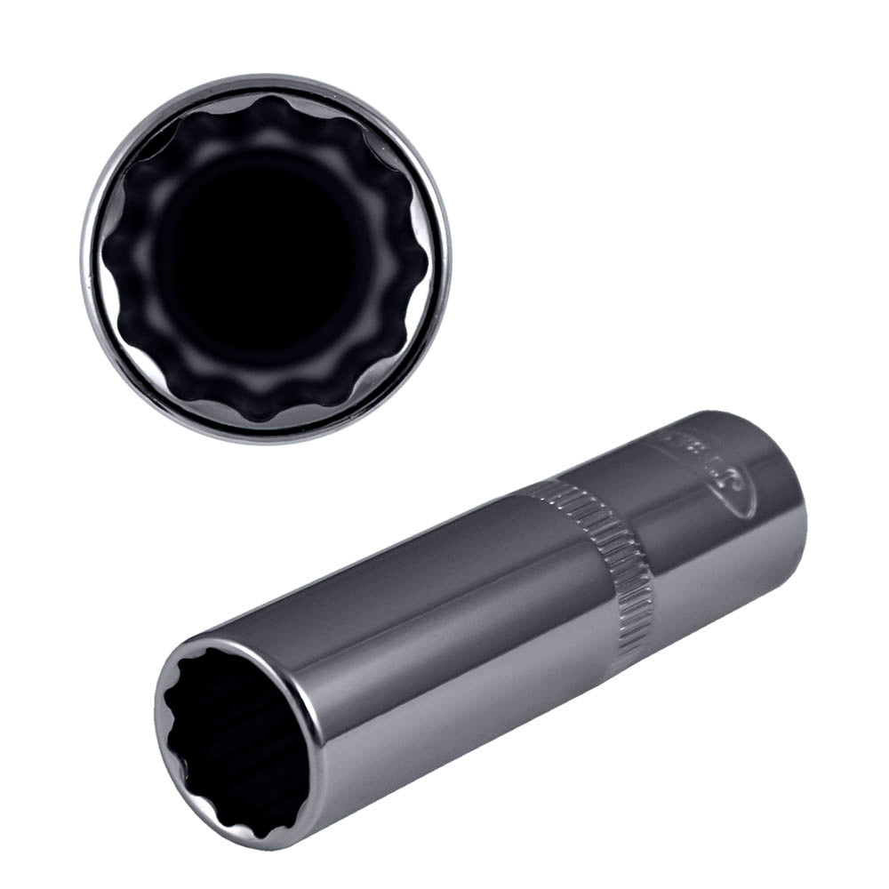 BUSSOLE POLIGONALI 1/2" 75MM LUNGHE , 16MM, CROMATA | 14510