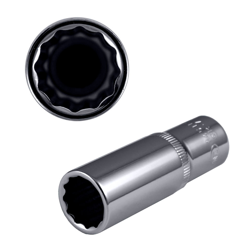 BUSSOLE POLIGONALI 1/2" 75MM LUNGHE , 18MM, CROMATA | 14511