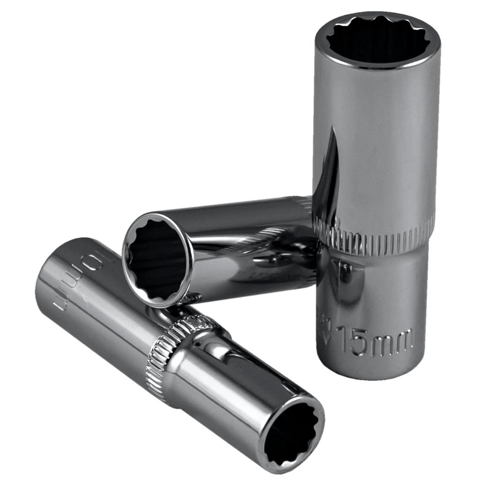 BUSSOLE POLIGONALI 3/8" 65MM LUNGHE , 14MM, CROMATA | 14530