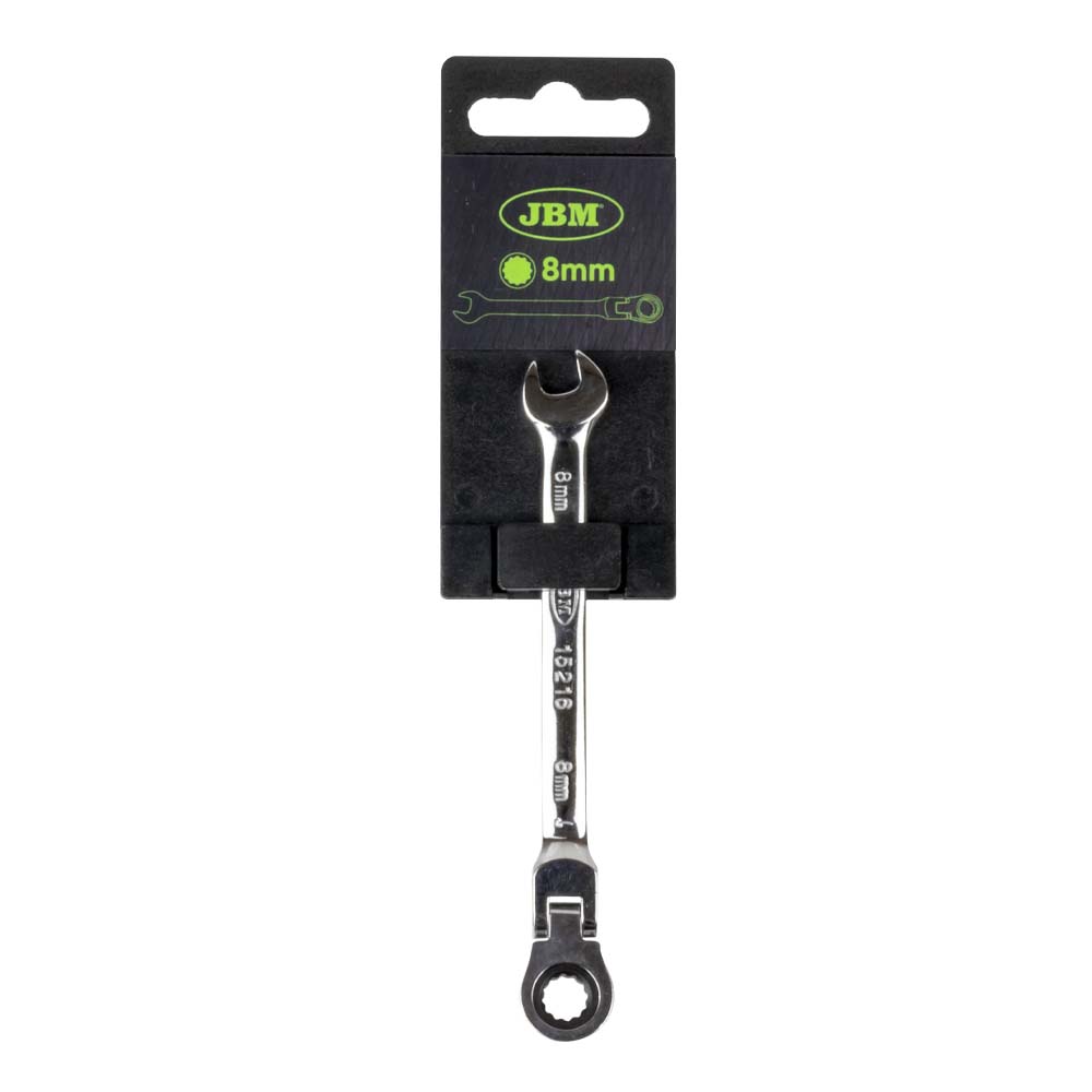 CHIAVE COMBINATA CON TESTA FLESSIBILE 8 MM - CON RIVESTIMENTO A SPECCHIO | 15216