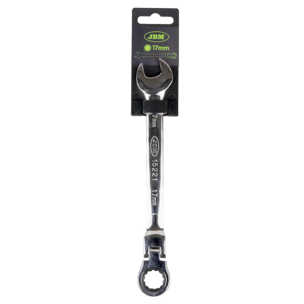 CHIAVE COMBINATA CON TESTA FLESSIBILE 17 MM - CON RIVESTIMENTO A SPECCHIO | 15221