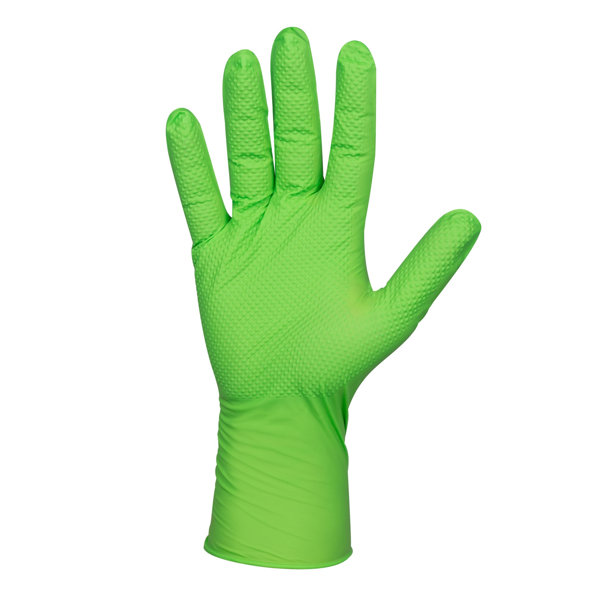 SCATOLA DA 100 PZ GUANTI NITRILE DIAMANTATI VERDI | TAGLIA M/L/XL | 54369 - 54370 - 54371