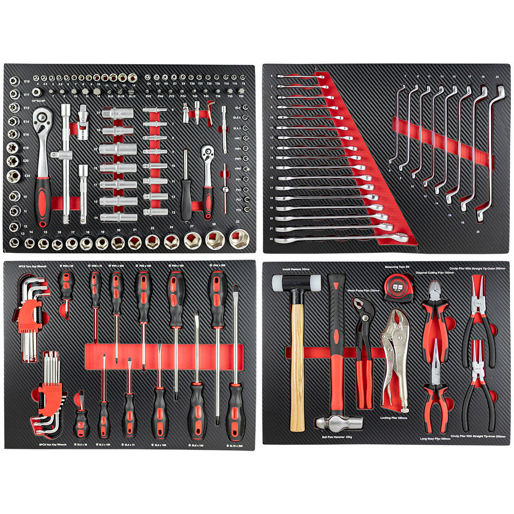 SET DI 4 MODULI IN CARBONIO EVA PER STRUMENTI - ROSSO | 43708R