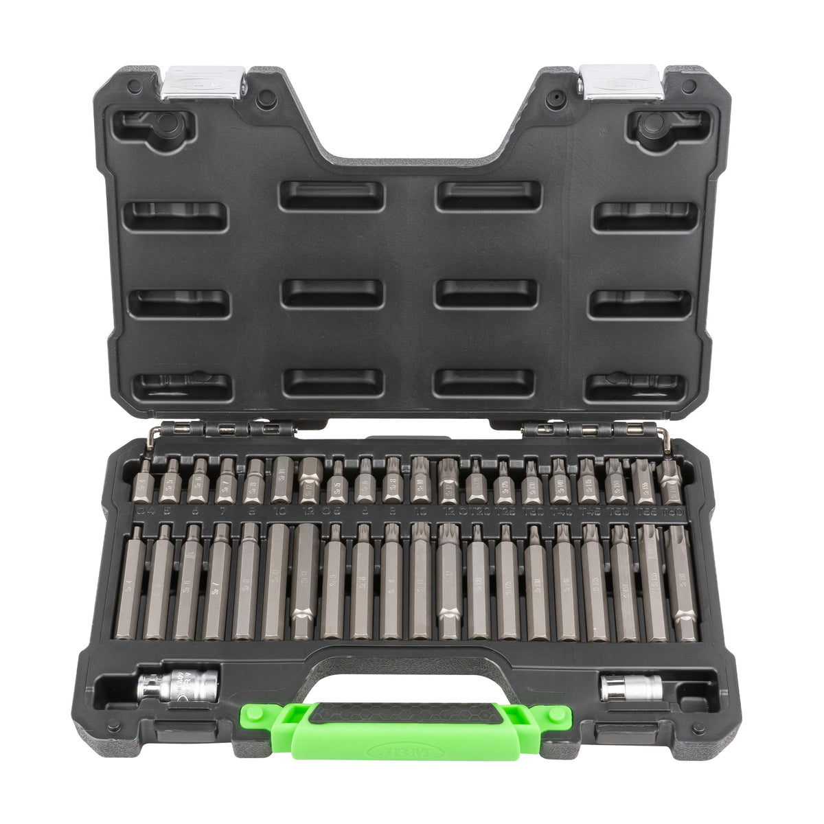 VALIGETTA DI 42 PEZZI CON INSERTI ESAGONALI, A 12 CANTI E TORX INVIOLABILI 1/2" E 3/8" | 50985