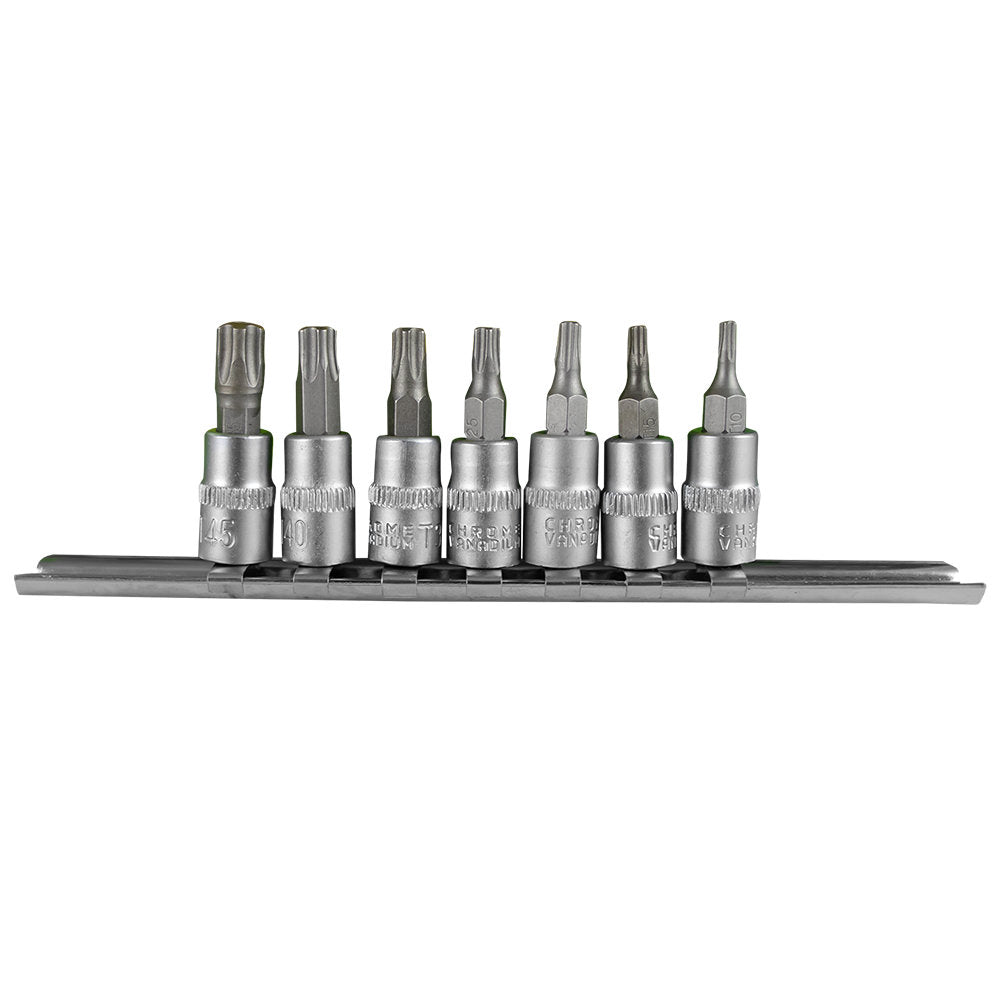 SET DI 7 INSERTI TS INVIOLABILI A 5 DENTI CON BUSSOLE 1/4" | 51746