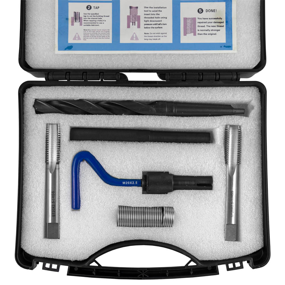 SET DI RIPARAZIONE FILETTI CON INSERTI HELICOIL M20X2,5 | 51899