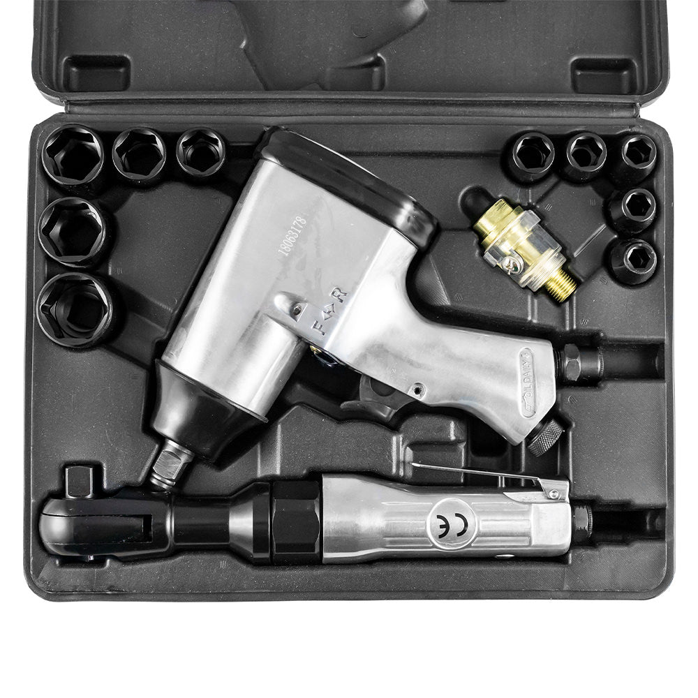 VALIGETTA DA 16 PEZZI CON CRICCHETTO E AVVITATORE 1/2" | 52156