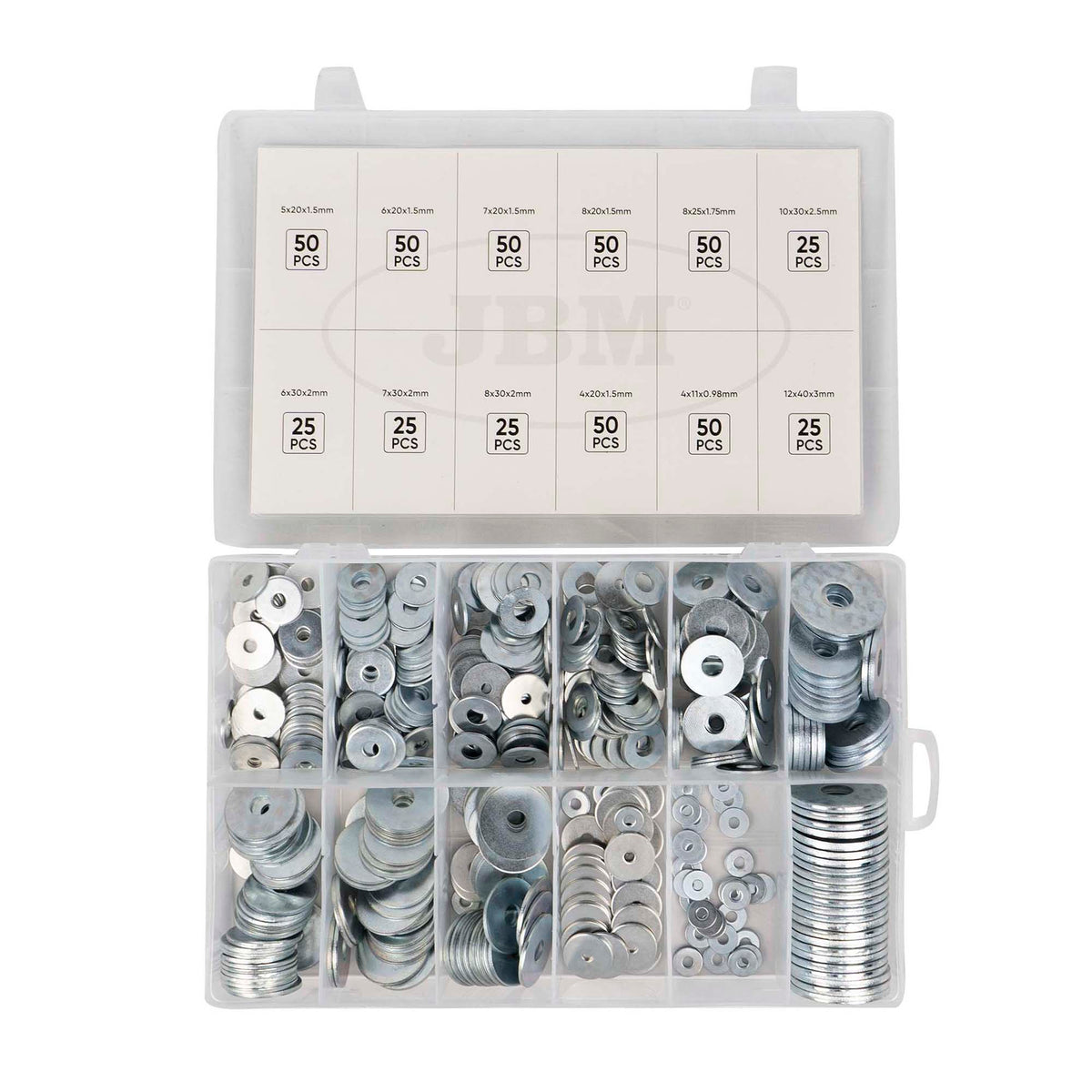 ASTUCCIO DI RONDELLE DI FERRO GALVANIZZATO, 475PCS | 52158