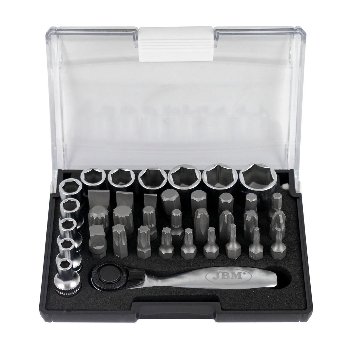 MINI SET DI 37 INSERTI E BUSSOLE CON CRICCHETTO 1/4" | 52198