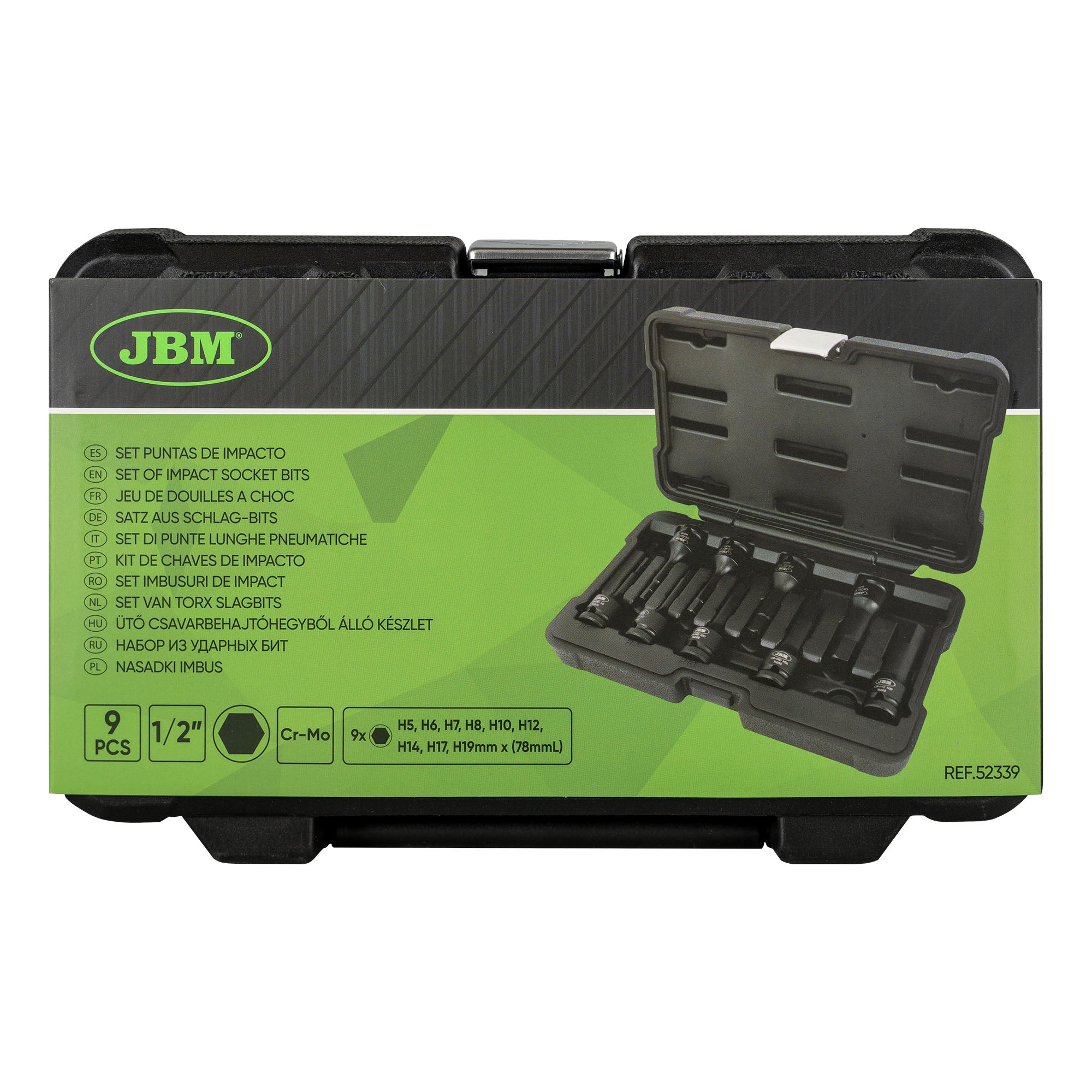 52339 SET DI 8 PUNTE LUNGHE PNEUMATICHE ESAGONALI DA 1/2”