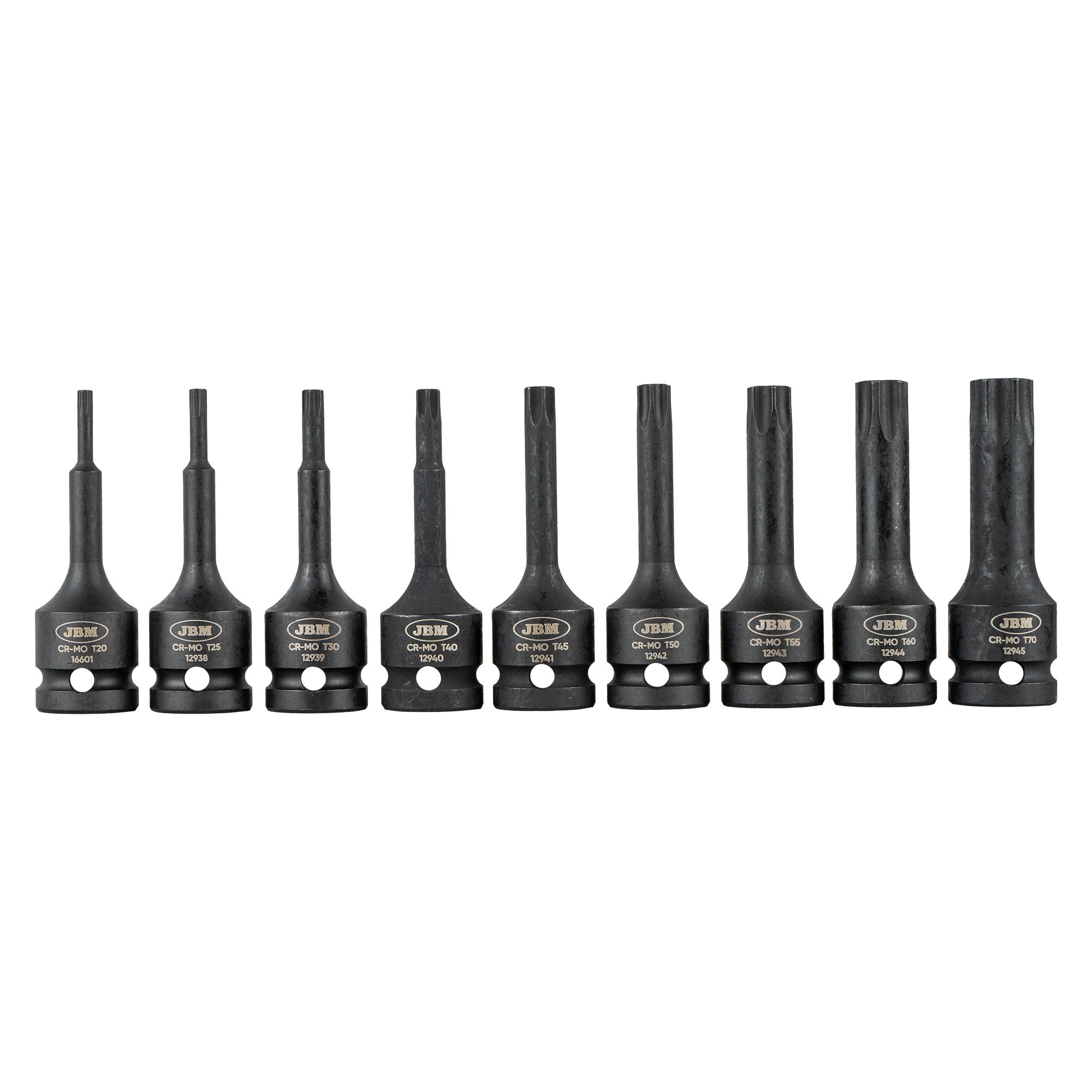 52340 SET DI 9 PUNTE LUNGHE PNEUMATICHE DA 1/2” T60 TORX