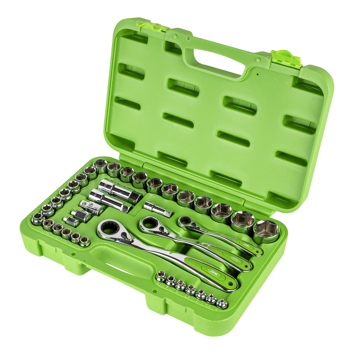 SET DI UTENSILI GO-THROUGH DA 39 PEZZI CON BUSSOLE DA 1/2", 1/4" E 3/2" ? FINITURA CROMATA | 52418