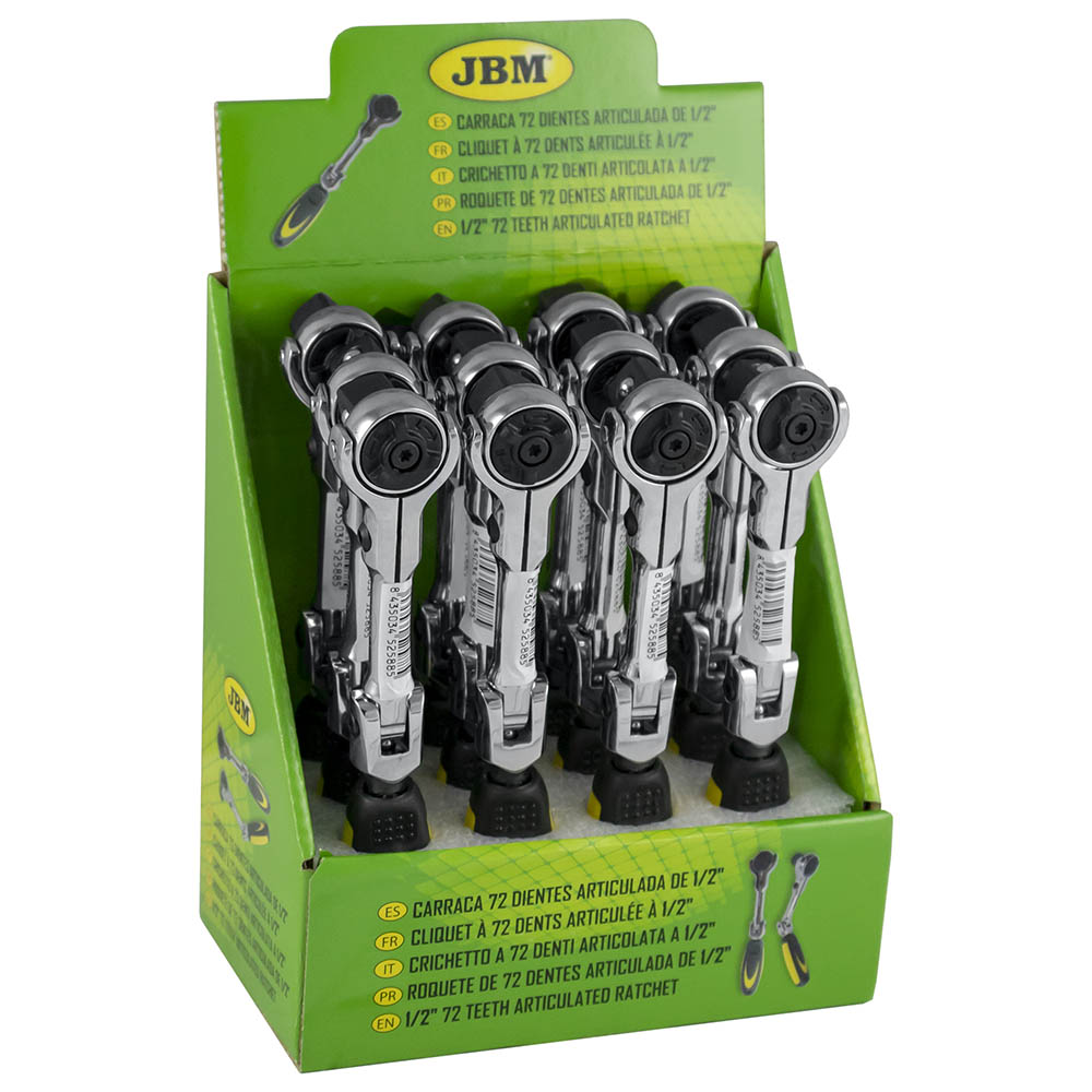 CRICCHETTO ARTICOLATO 1/2" CON TESTA A 72 DENTI 172MM | 52588
