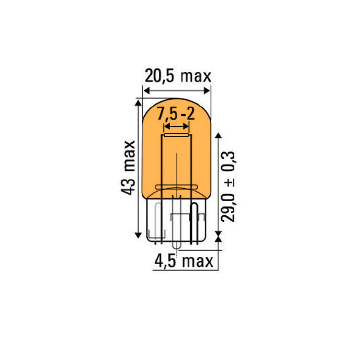 LAMPADE OBN 21W 12V T20 AMBER | 52863