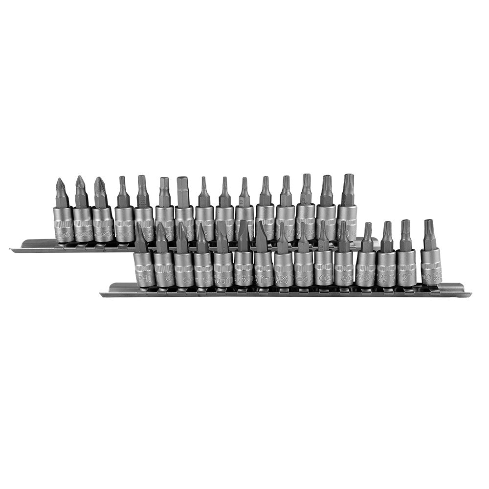 SET DI 30 INSERTI PHILLIPS, PIATTO, ALLEN, TORX E TORX INVIOLABILI CON BUSSOLE 1/4" | 52908