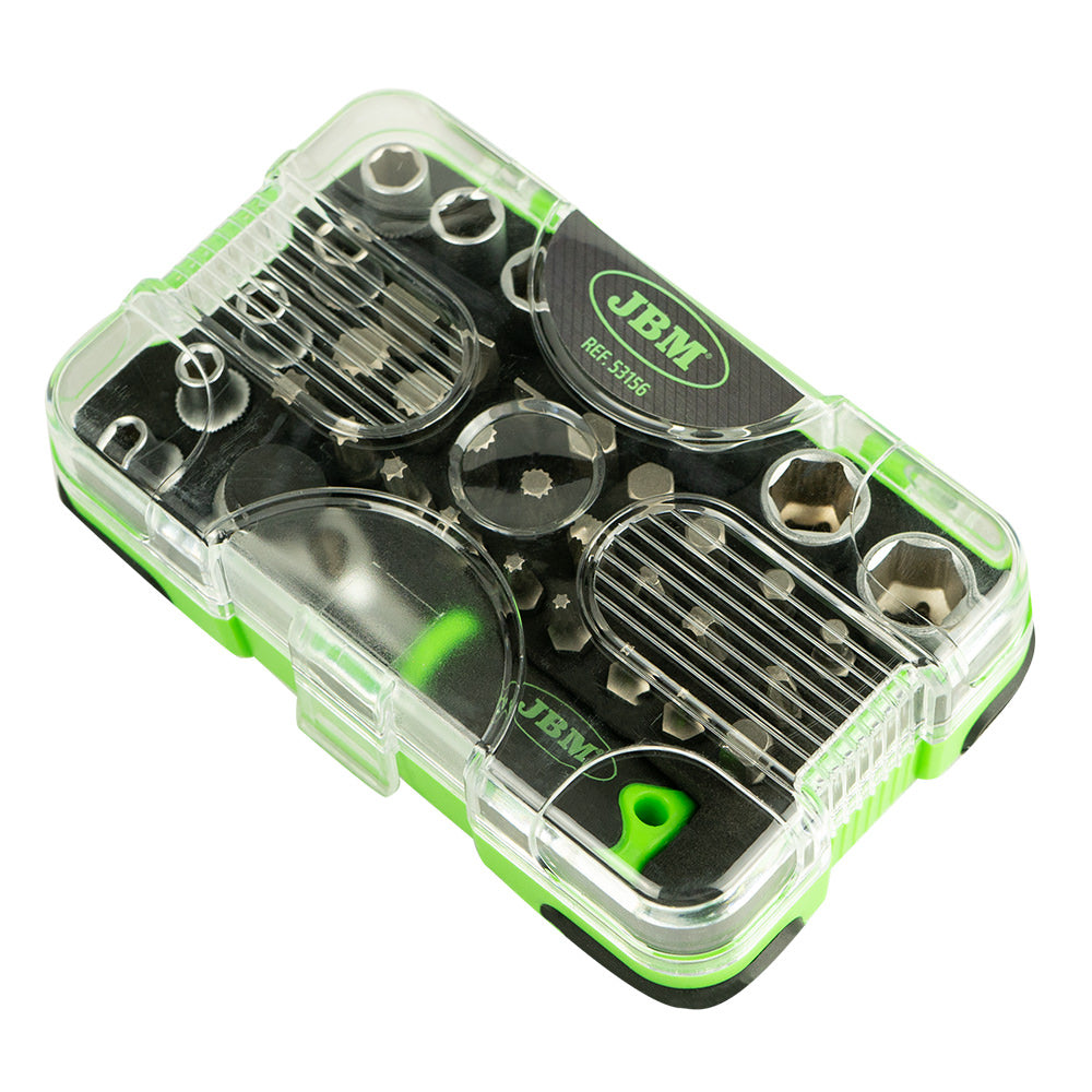 53156-VALIGETTA CON 37 PEZZI E CRICCHETTO MINI DA 1/4"