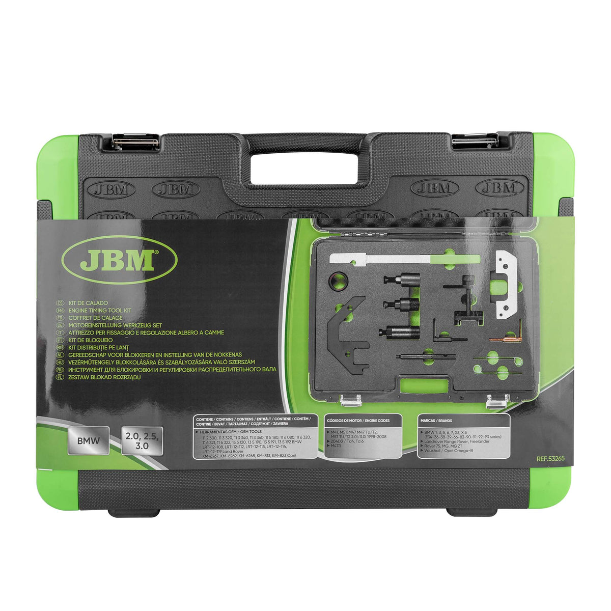 KIT DI ATTREZZI PER FISSAGGIO E REGOLAZIONE ALBERO A CAMME PER BMW DIESEL M47, M57, M41, M51 | 53265