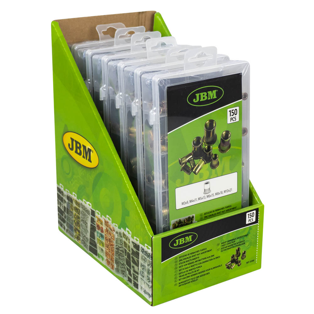 53360-ASTUCCIO DI DADI A RIVETTO CON ZIGRINATURA IN ZINCO