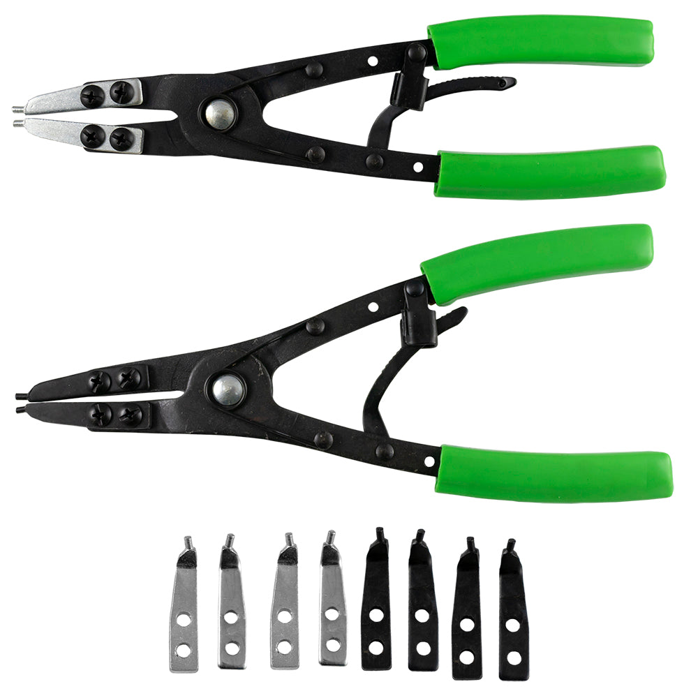 53389-SET DI PINZE SEEGER CON PUNTA INTERCAMBIABILE