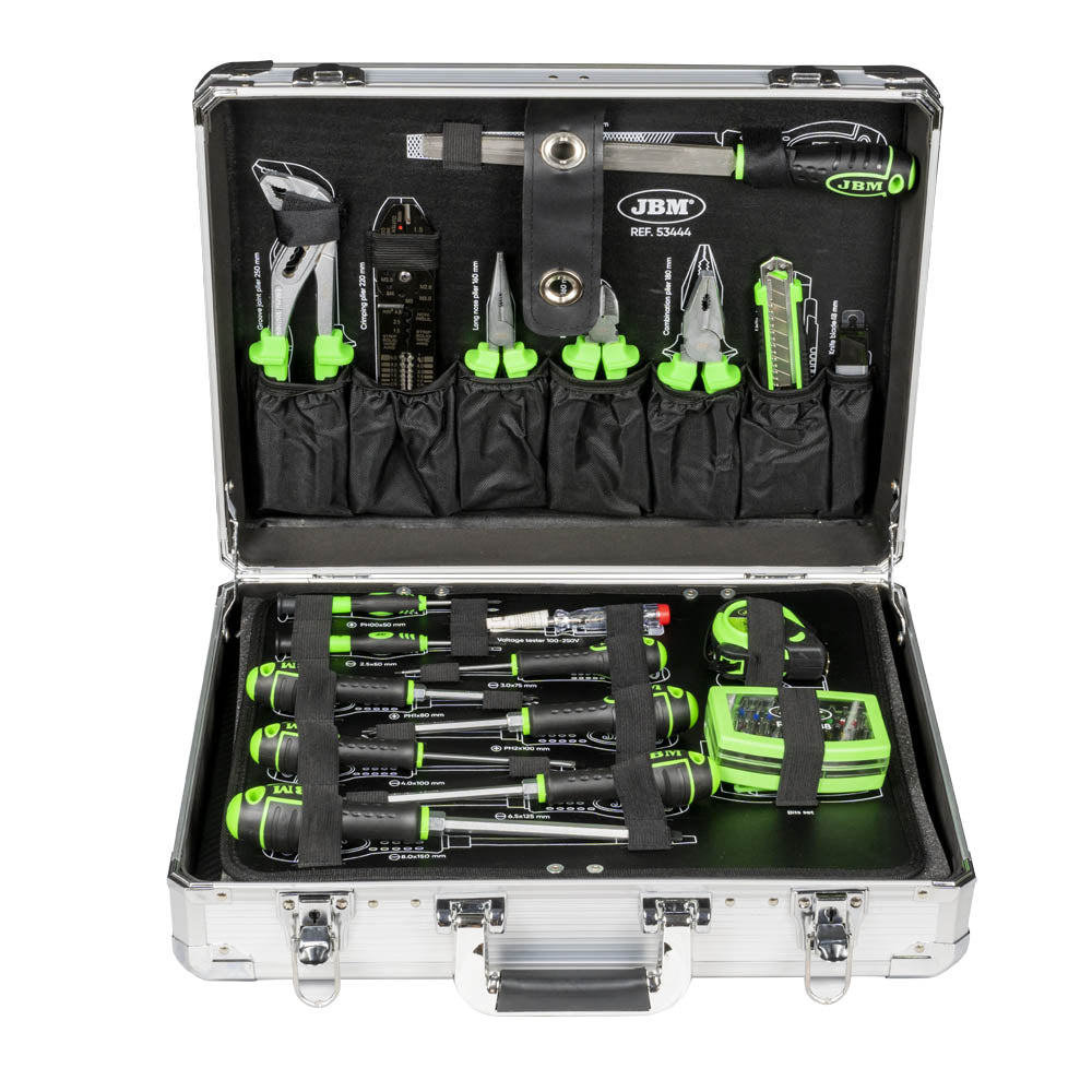 SET DI UTENSILI DA 108 PEZZI IN ALLUMINIO CON BUSSOLE DA 1/4" E 1/2" ? FINITURA ZINCATA | 53444