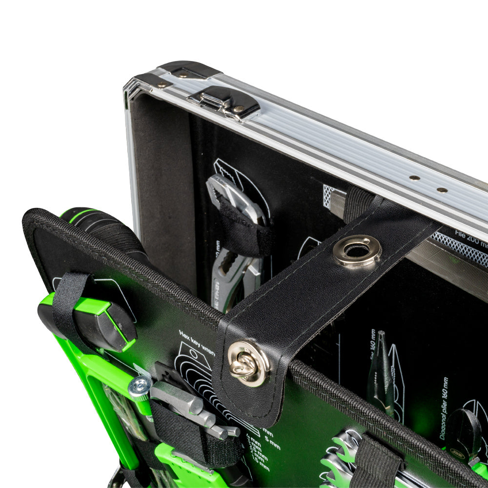 53444-VALIGETTA IN ALLUMINIO CON UTENSILI 108 PEZZI CON BUSSOLE 1/2" SATINATE