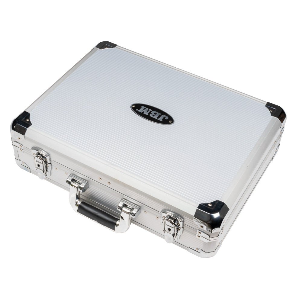 53444-VALIGETTA IN ALLUMINIO CON UTENSILI 108 PEZZI CON BUSSOLE 1/2" SATINATE