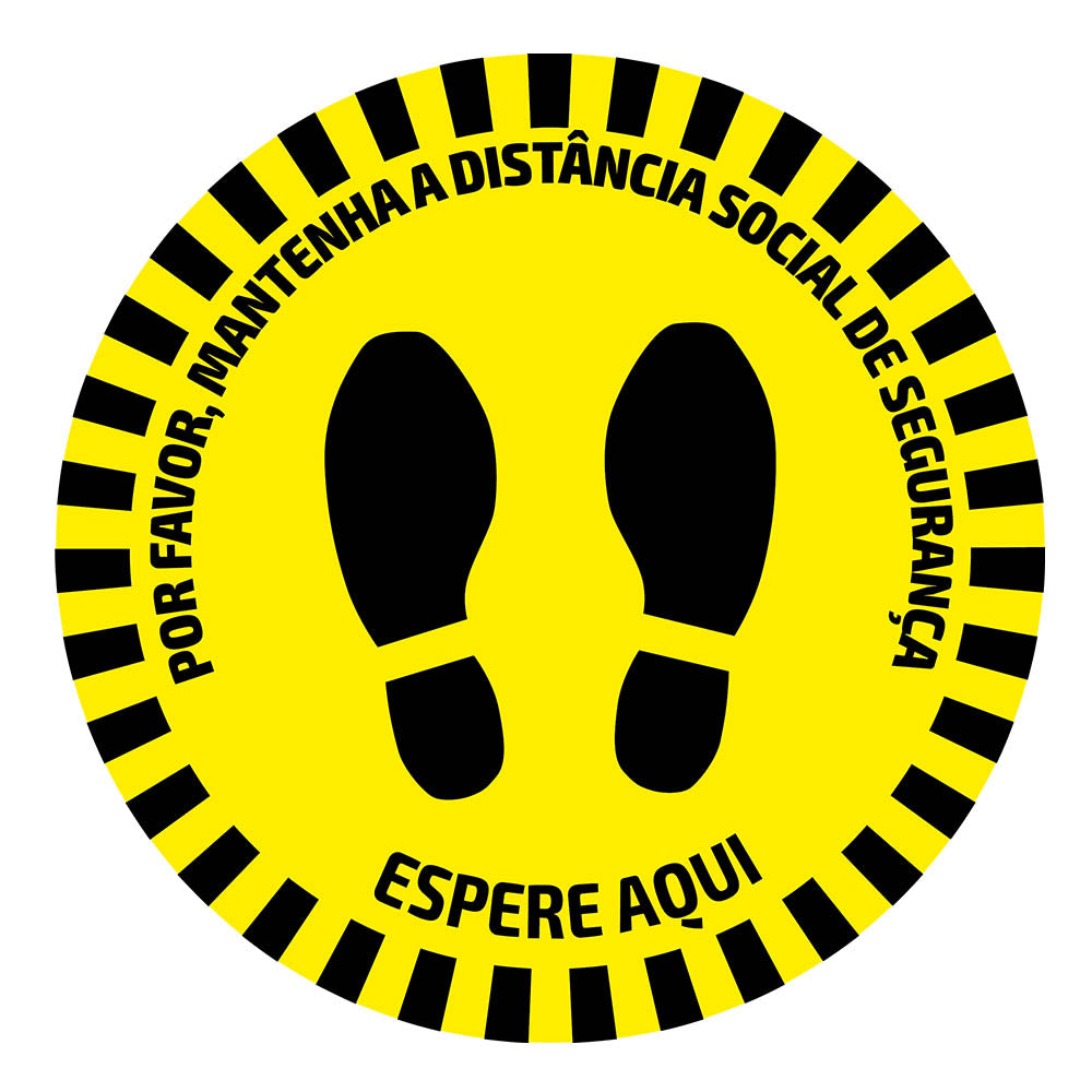 ETICHETTA ADESIVA ROTONDA PER PAVIMENTI - DISTANZA DI SICUREZZA | 53843PT
