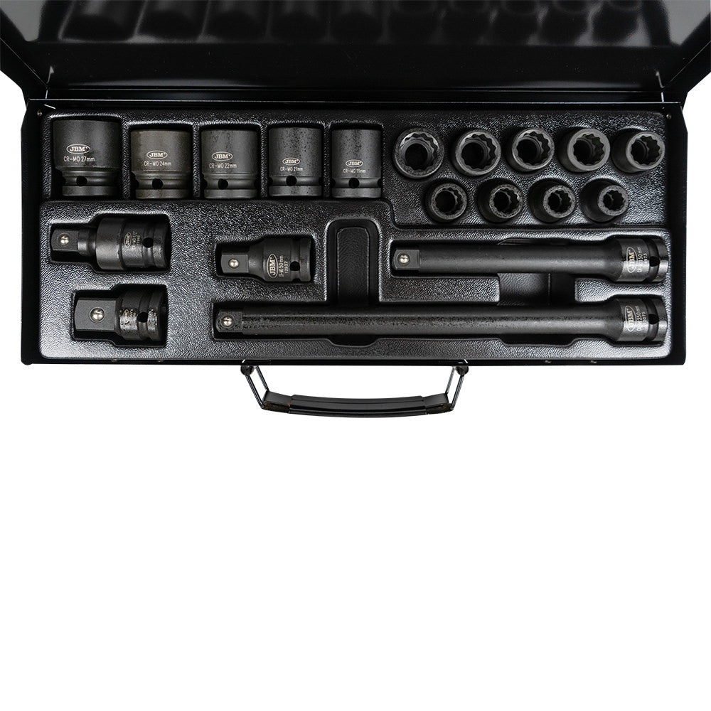 SET DI 19 BUSSOLE A PERCUSSIONE DA 1/2? CON 14 BUSSOLE A 12 TAGLI + ADATTATORI | 53531
