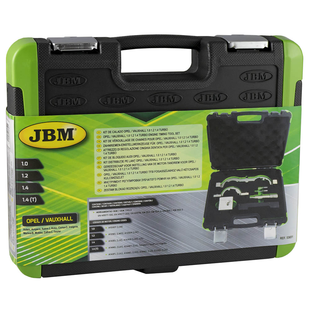 53651 KIT DI ATTREZZI DI REGOLAZIONE CINGHIA DENTATA PER OPEL/VAUXHALL 1.0, 1.2, 1.4 TURBO