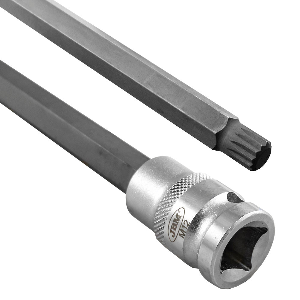 PUNTA EXTRA LUNGA A 12 CANTI 800MM CON BUSSOLE 1/2" ? 12MM | 53667