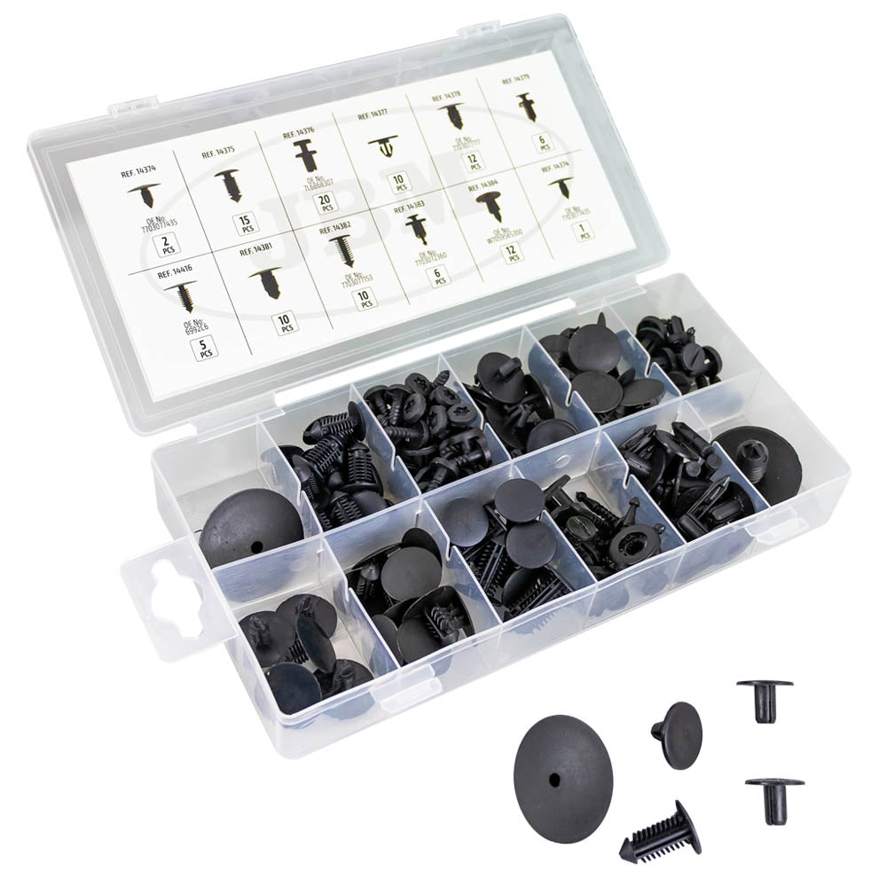 ASSORTIMENTO DI 109 PZ. CLIP PER TAPPEZZATURA RENAULT DACIA | 53712
