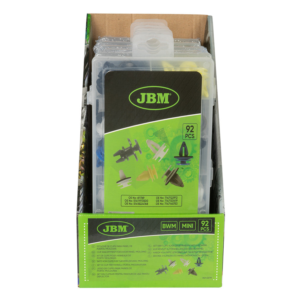 ASSORTIMENTO DI 92 PZ. CLIP PER PANNELLI PORTA/MODANATURA BMW MINI | 53719