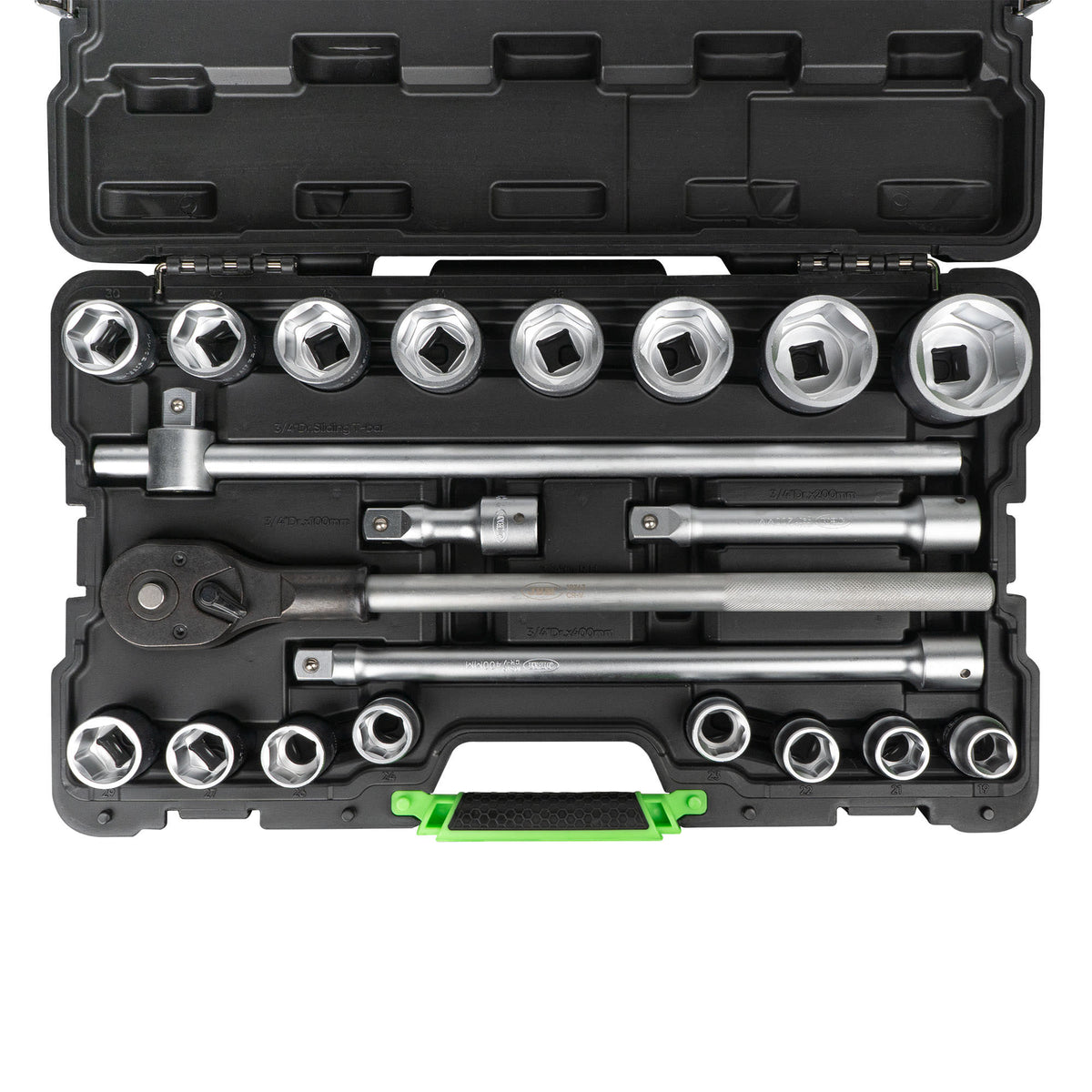 SET DI UTENSILI DA 21 PEZZI CON BUSSOLE ESAGONALI DA 3/4" ? FINITURA ZINCATA | 53727