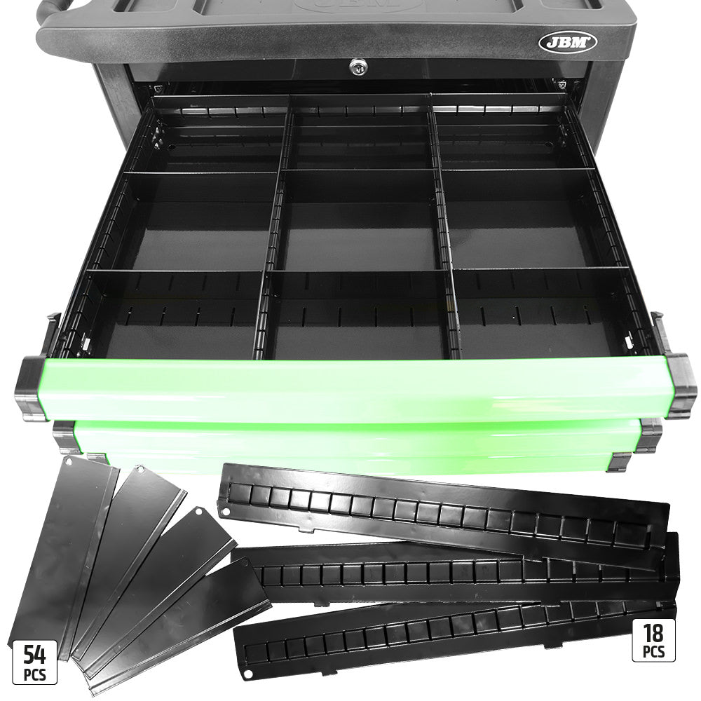 CARRELLO A 9 CASSETTI CON DIVISORI - VERDE | 53867