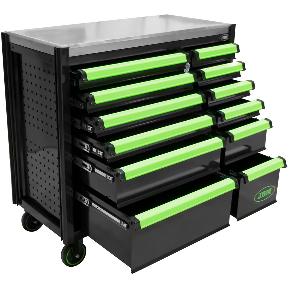 CARRELLO PORTA-UTENSILI CON 12 CASSETTI VUOTI - VERDE | 53868