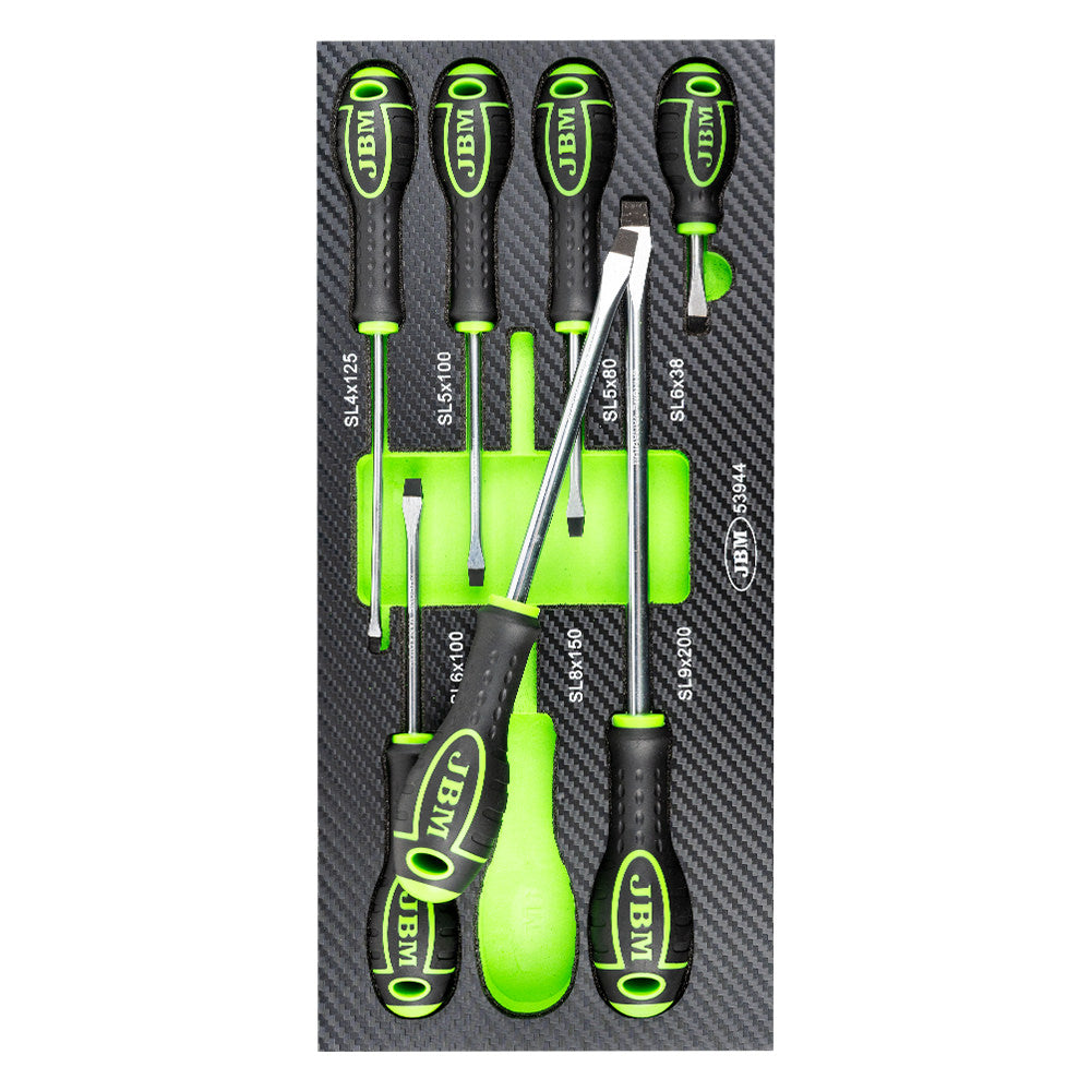 SET DI 7 CACCIAVITI A TAGLIO CON MODULO EVA CARBON | 53944