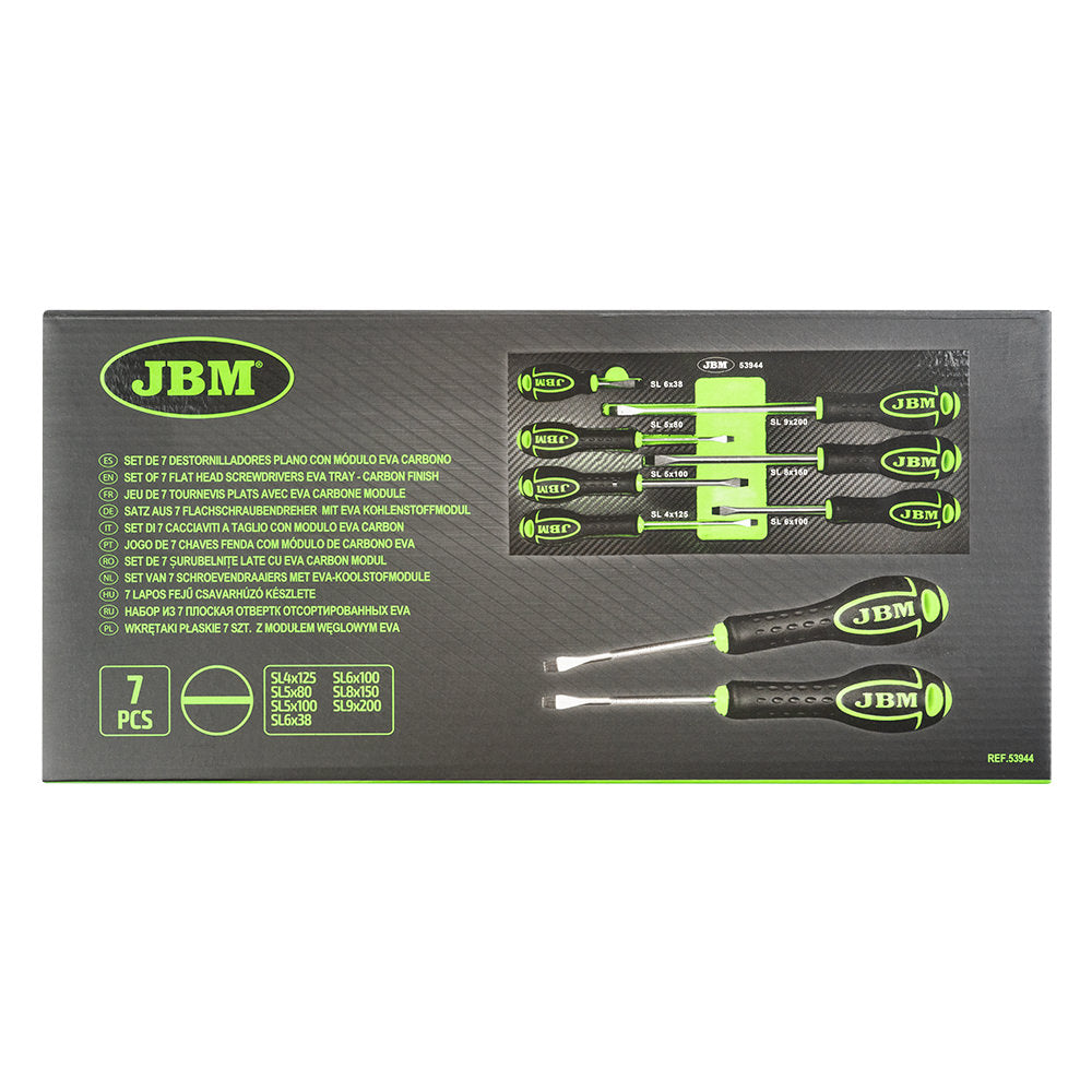 SET DI 7 CACCIAVITI A TAGLIO CON MODULO EVA CARBON | 53944