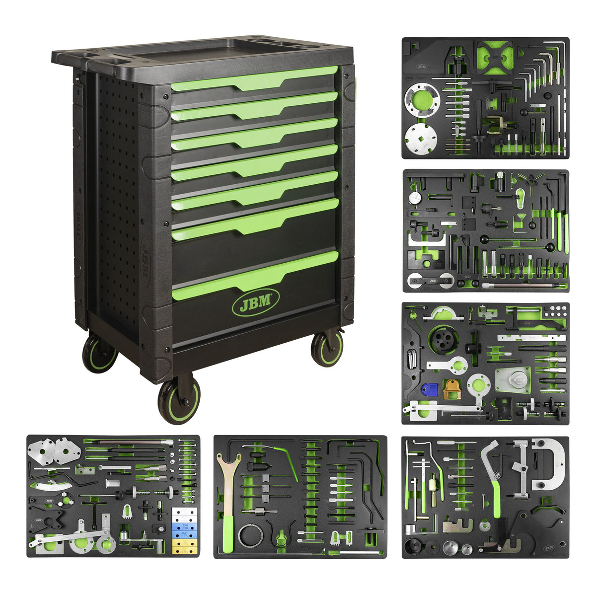 CARRELLO VERDE 7 CASSETTI SPECIALE KIT DI MESSA IN FASE | 53951