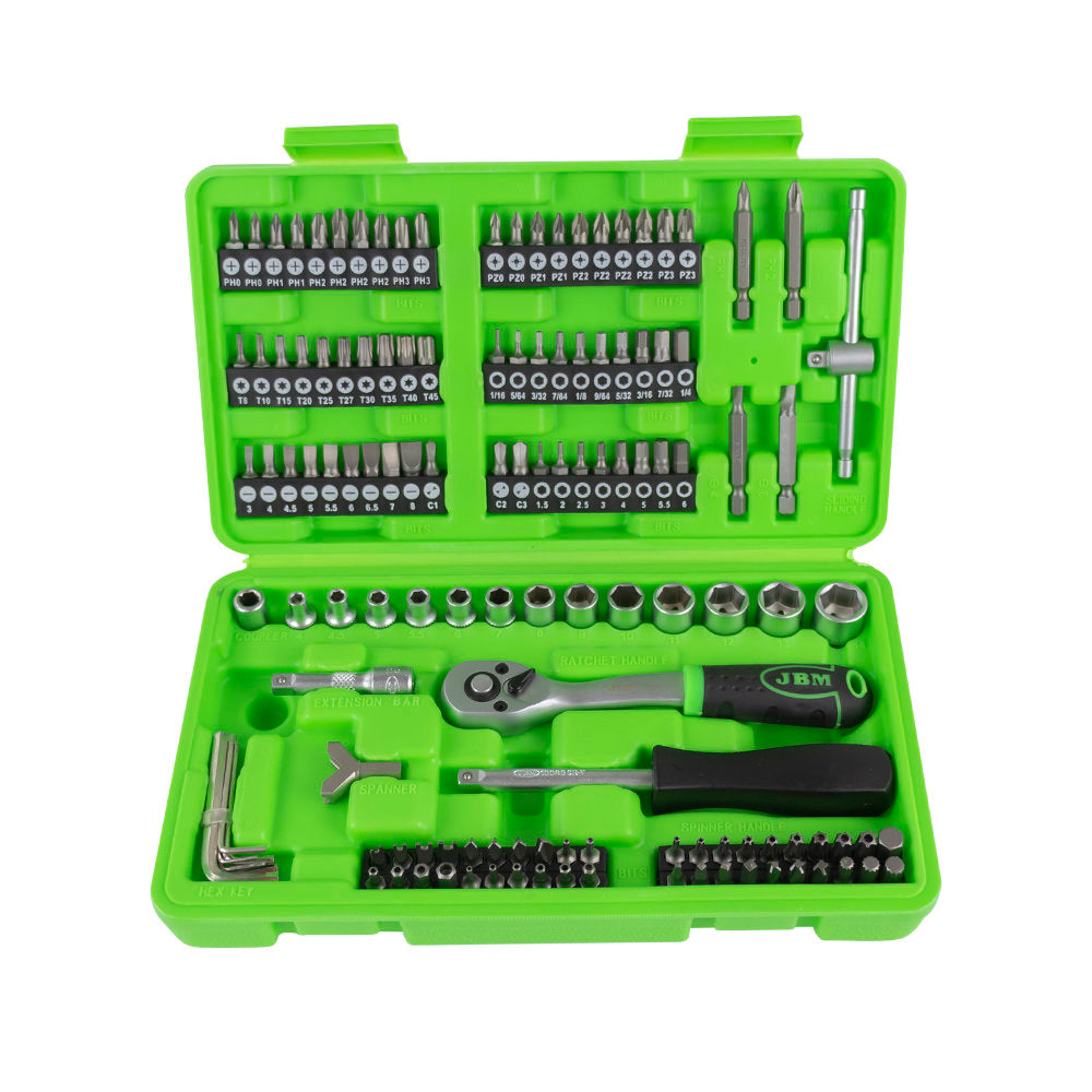 SET DI UTENSILI DA 130 PEZZI CON BUSSOLE E INSERTI 1/4 | 53953