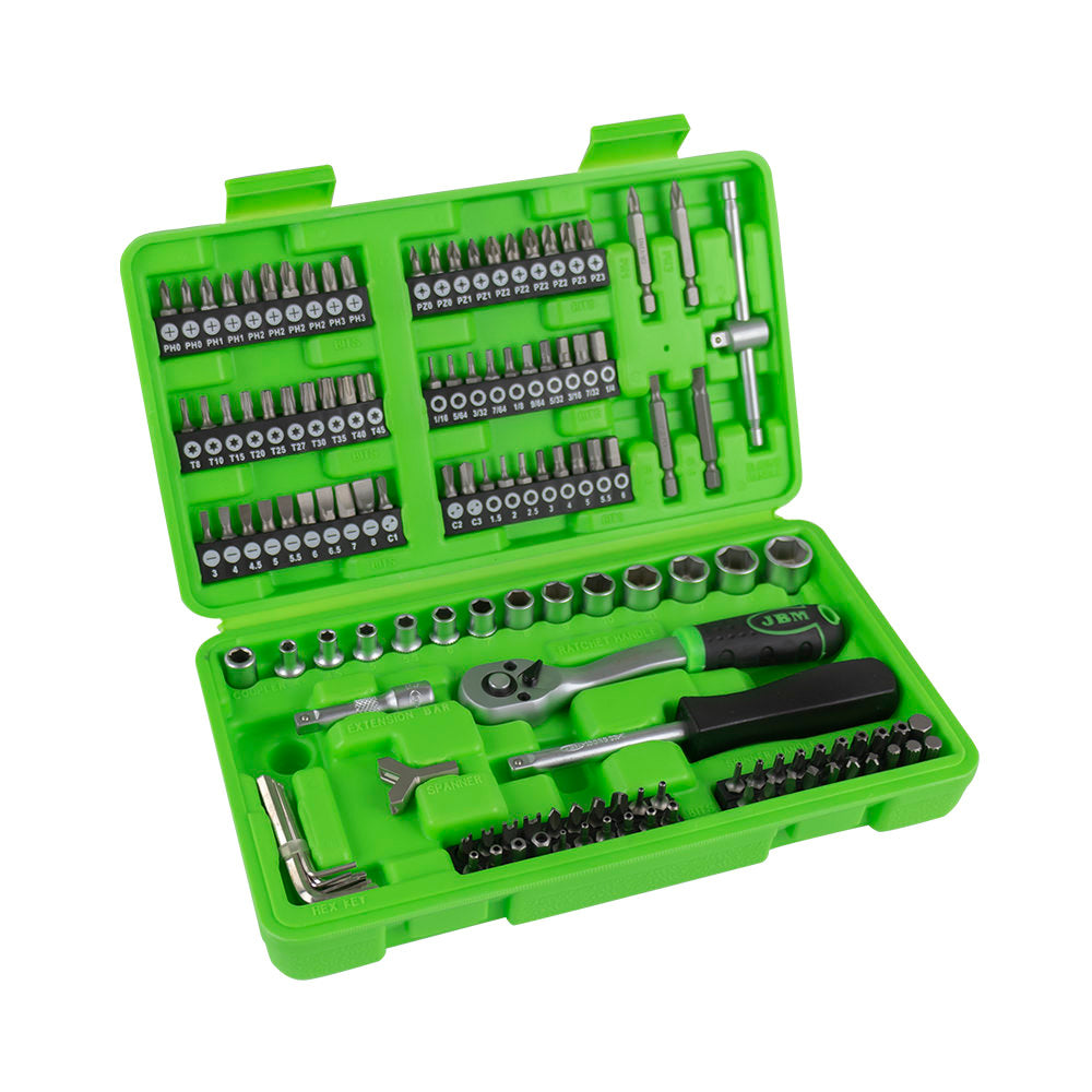 SET DI UTENSILI DA 130 PEZZI CON BUSSOLE E INSERTI 1/4 | 53953