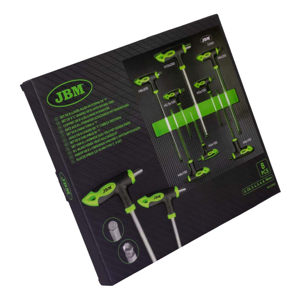 53980 SET DI 8 CHIAVI ESAGONALI A "T"