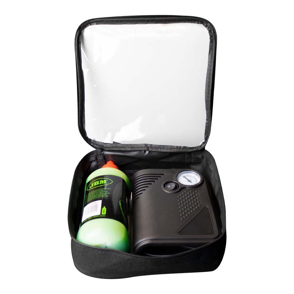 KIT DI RIPARAZIONE PNEUMATICI - LIQUIDO SIGILLANTE E COMPRESSORE D ARIA | 54013