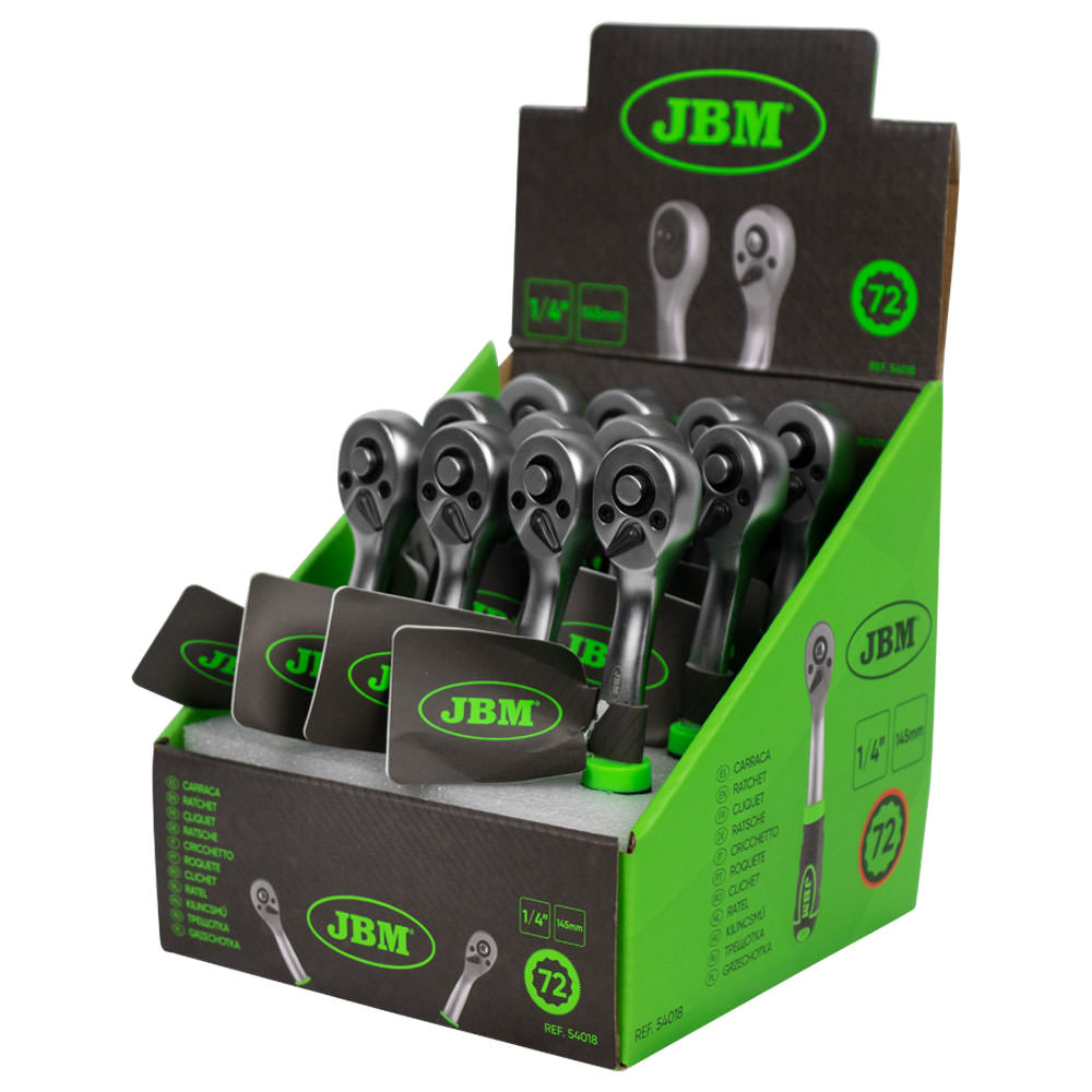 CRICCHETTO 1/4" CON TESTA A 72 DENTI 145MM - ZINCATO | 54018