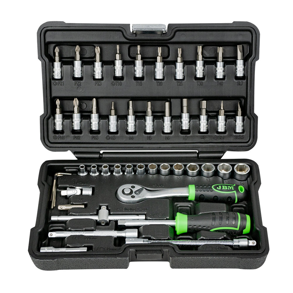 SET DI UTENSILI DA 46 PEZZI CON BUSSOLE ESAGONALI DA 1/4 | 54109