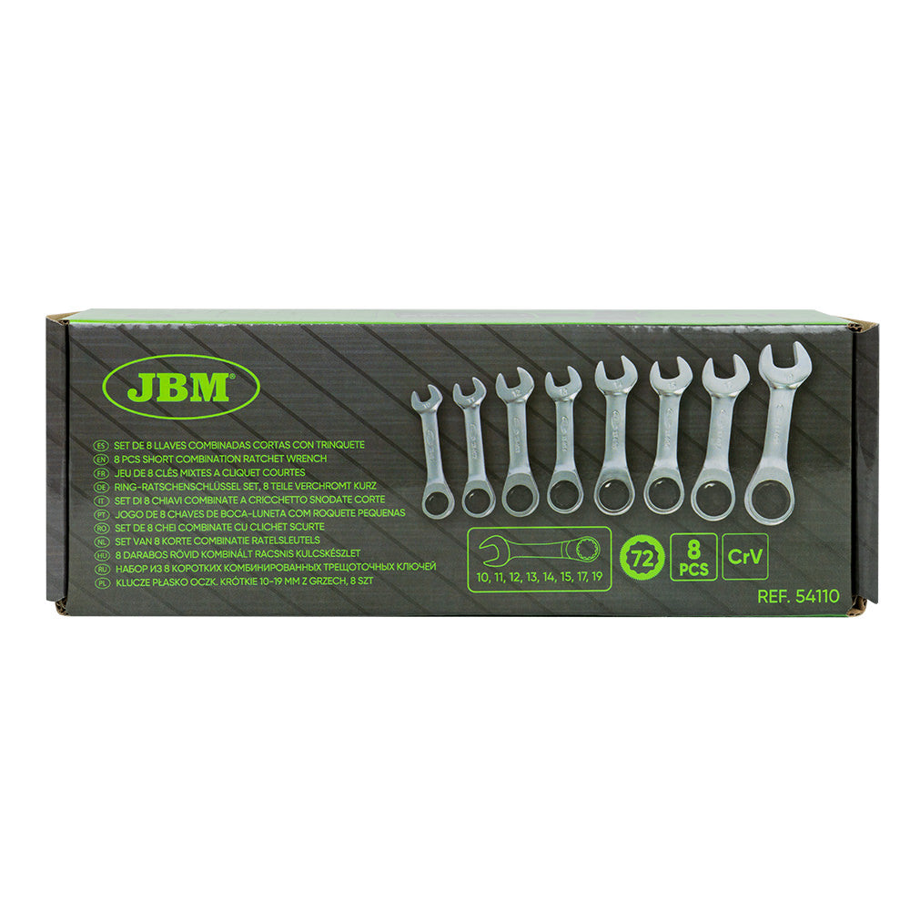 54110 SET DI 8 CHIAVI COMBINATE CORTE CON CRICCHETTO