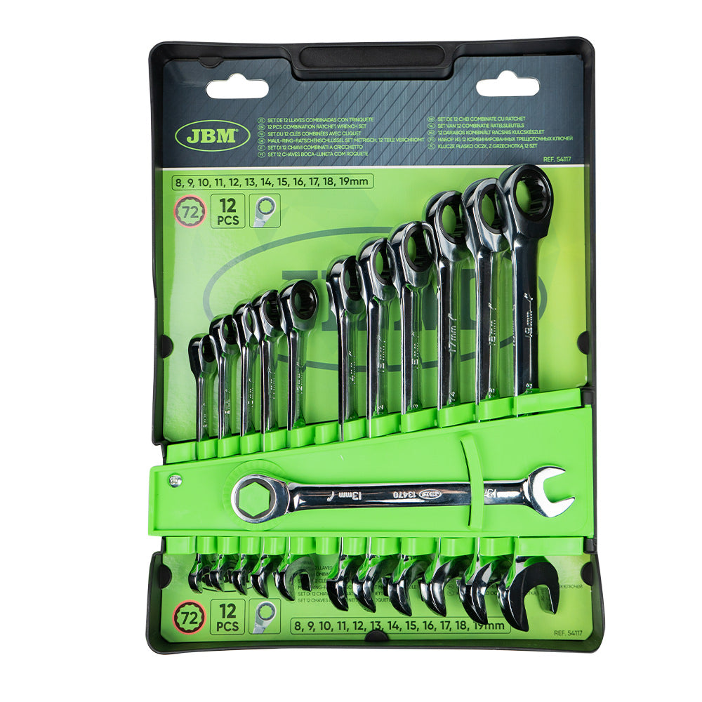 54117-SET DI 12 CHIAVI COMBINATE A CRICCHETTO